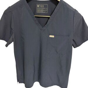 Figs Technical Collection Scrub Top Size Large Navy Blue 3 Pocket LOT OF 2